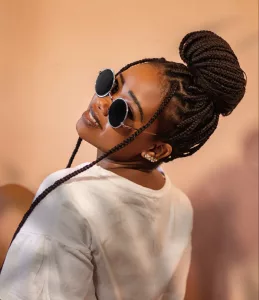 Black woman with box braids
